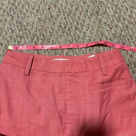 & OTHER STORIES Belted Plaid Kick Flare Trousers Pink Wool Blend- Size 6 - Picture 11 of 13